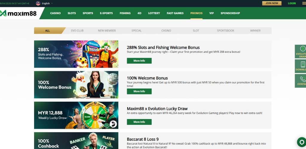 Maxim88 Casino Bonuses