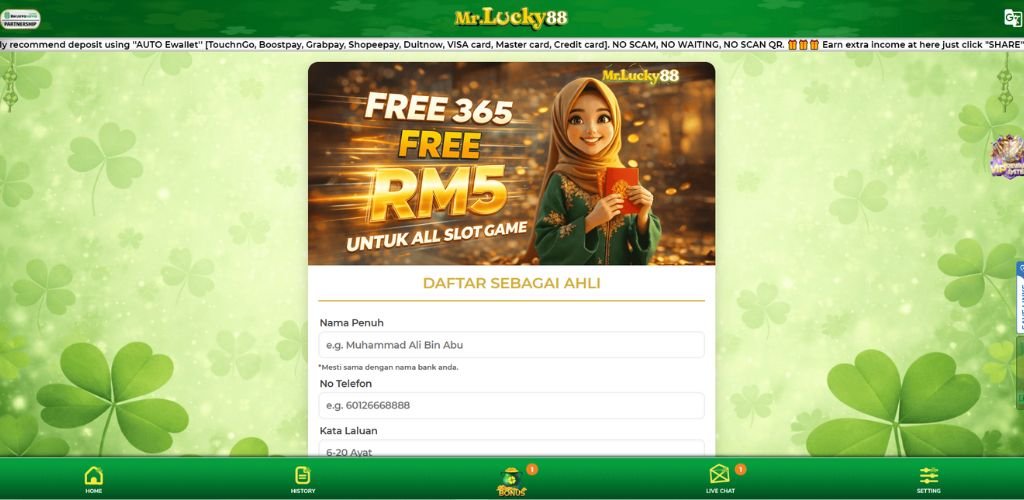 MrLucky88 Casino Register